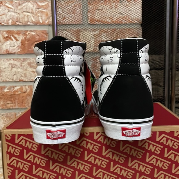 Vans Sk8 hi Tim Glow skulls black and white Glow in the dark men’s size 7.5 - Picture 4 of 9